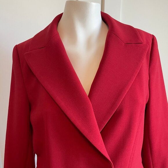 Judith & Charles Classic Double Breasted Notch Collar Wool Blazer Red Sz 12 - Picture 4 of 14